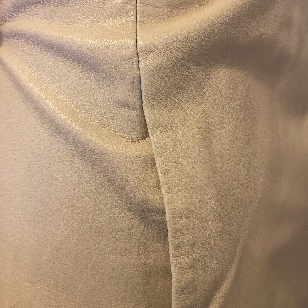 Topshop Tan Genuine Leather Shift Dress Beige Size 8 - Picture 7 of 8